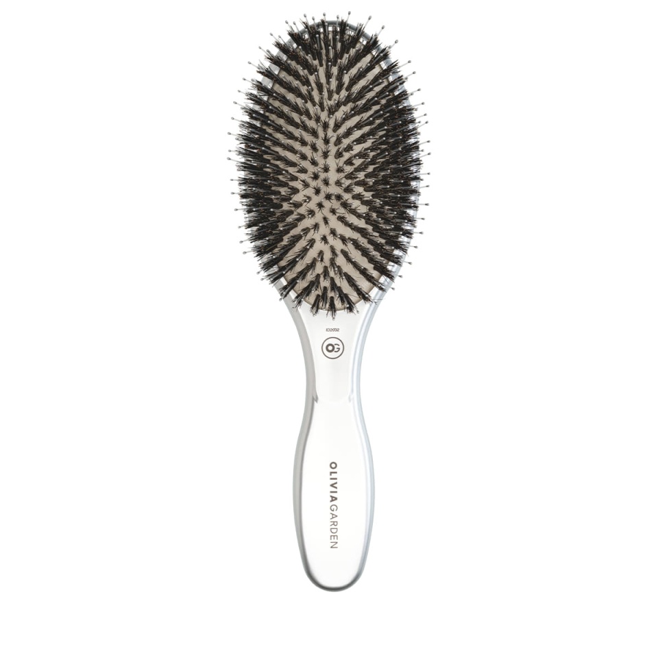 Olivia Garden Perie de par mistret+nailon Expert Care Oval Silver