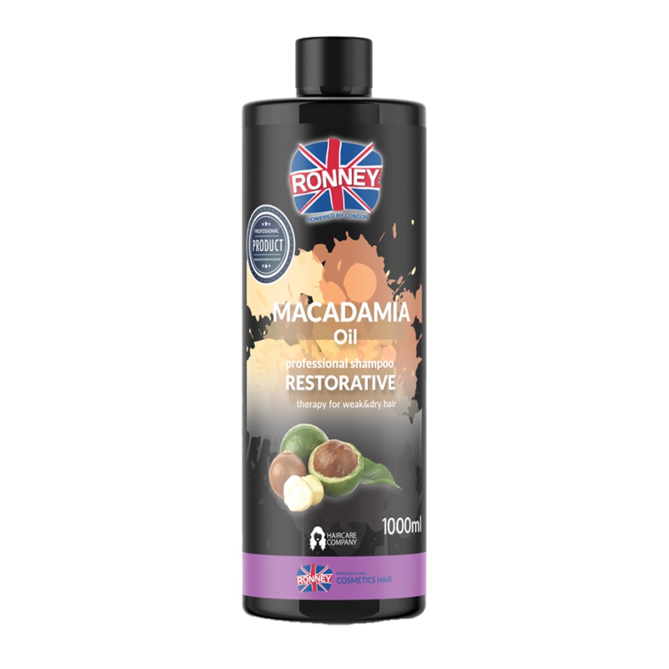 Ronney Professional Sampon hidratant pentru par uscat Macadamia Oil 1000ml