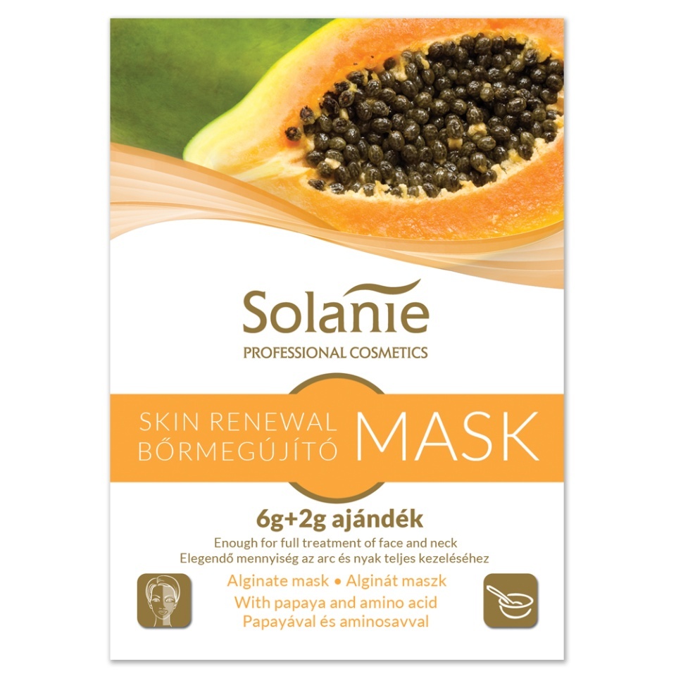 Solanie Masca alginata regeneranta pentru fata cu papaya si aminoacizi Skin Renewal 8g