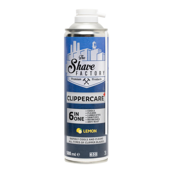 The Shave Factory Spray pentru masini de tuns Clippercare+ 6in1 Lemon 500ml