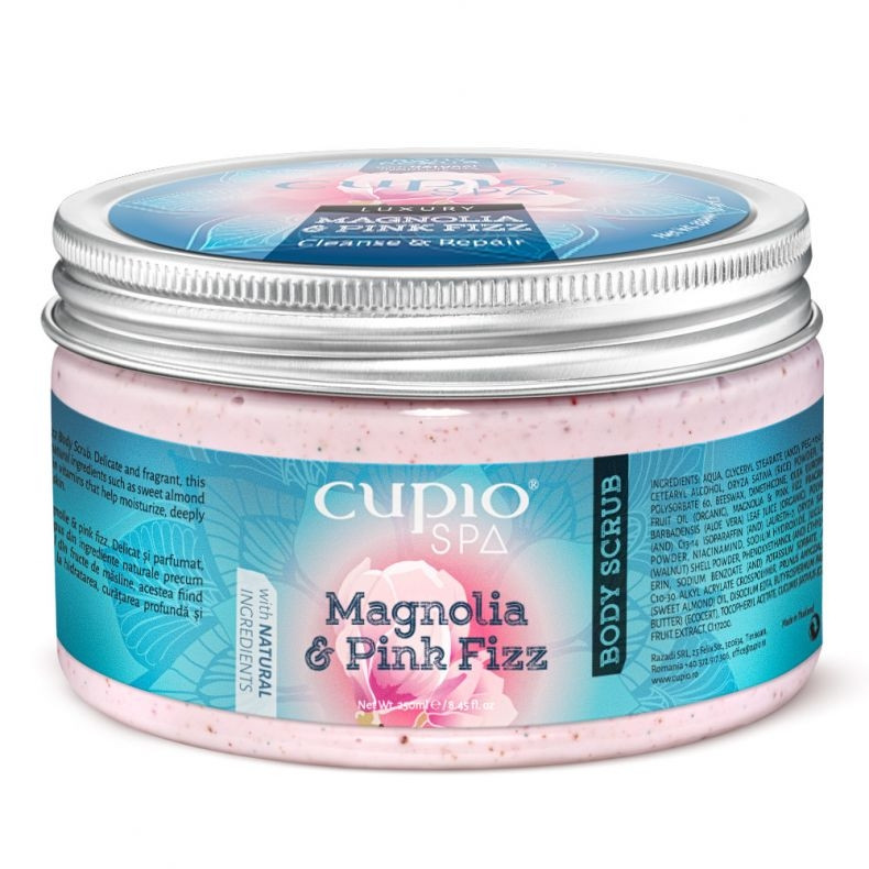Cupio Body Scrub Organic Magnolie&Pink Fizz 250ml 250ml imagine noua marillys.ro