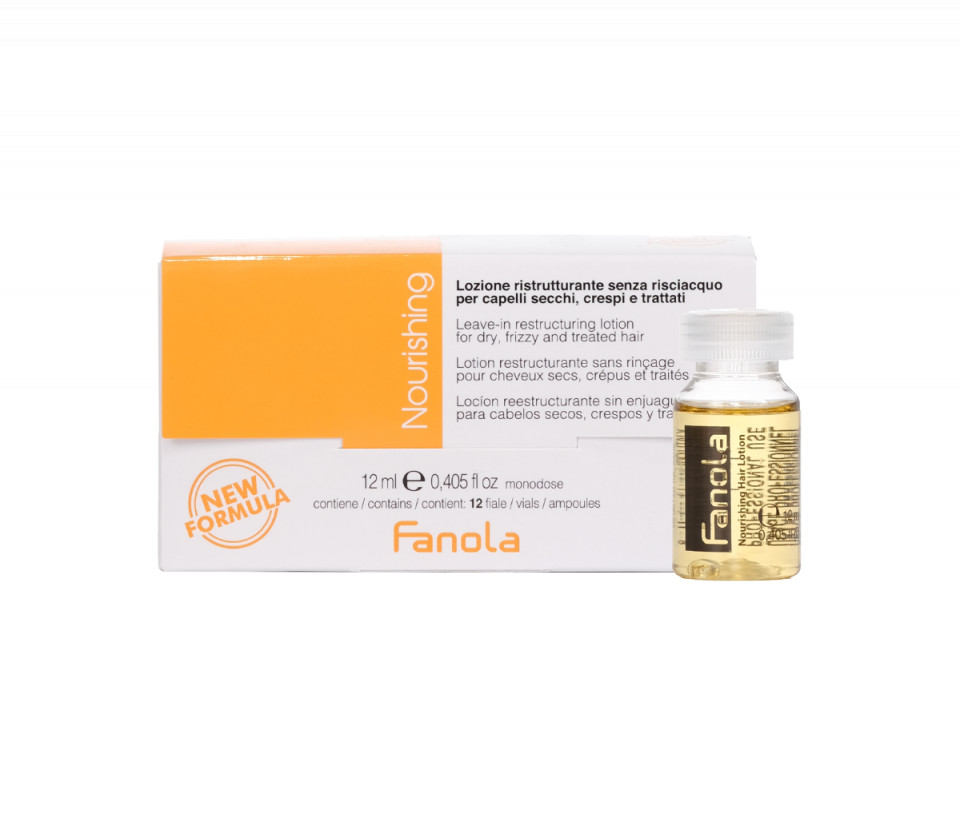 Fanola Lotiune restructuranta leave-in pentru par uscat Nourishing 12 fiole x 12ml