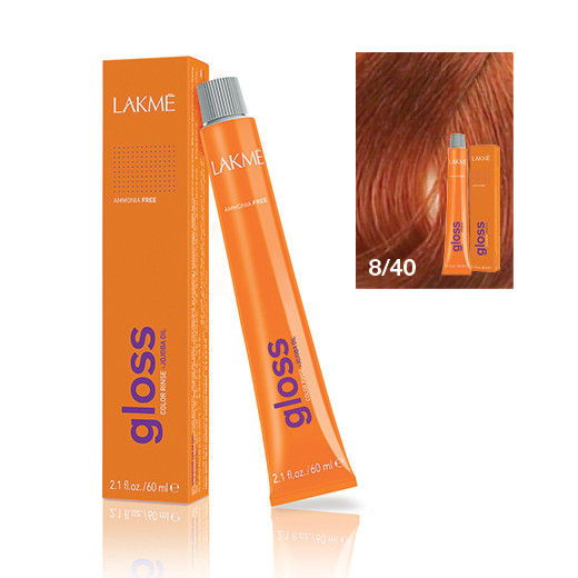 Lakme Gloss Vopsea de par demipermanenta fara amoniac blond deschis cupru 8/40 60ml 60ml