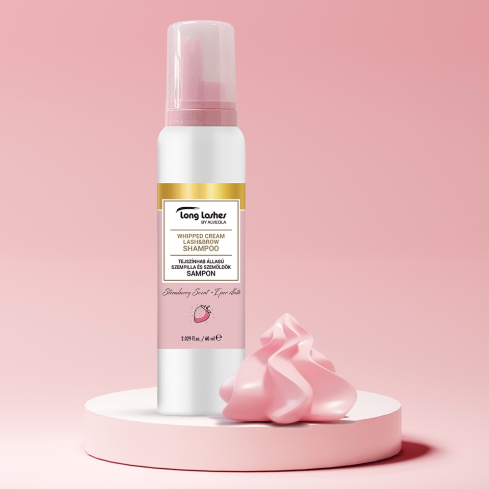 Long Lashes Spuma pentru curatarea genelor si sprancenelor Strawberry 60ml
