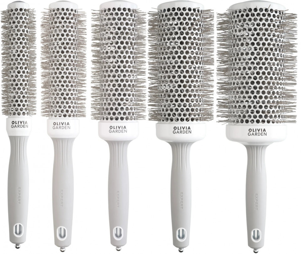 Olivia Garden Kit 5 perii de par Expert Blowout Speed White&Grey