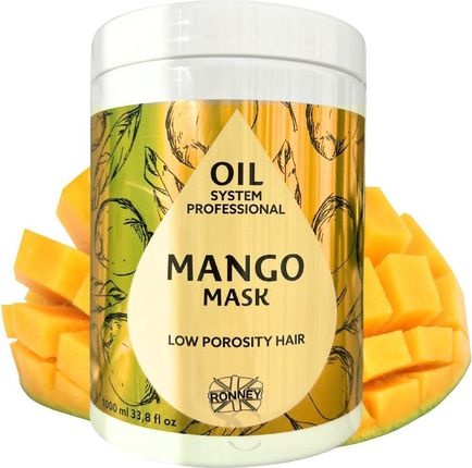 Ronney Professional Masca pentru par cu porozitate scazuta Oil System Mango 1000ml