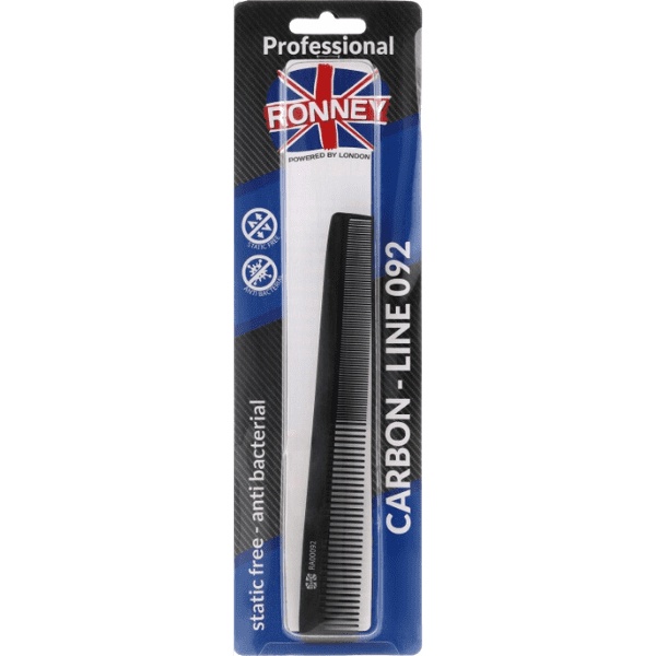 Ronney Professional Pieptan pentru frizeri/coafor Carbon-Line 092