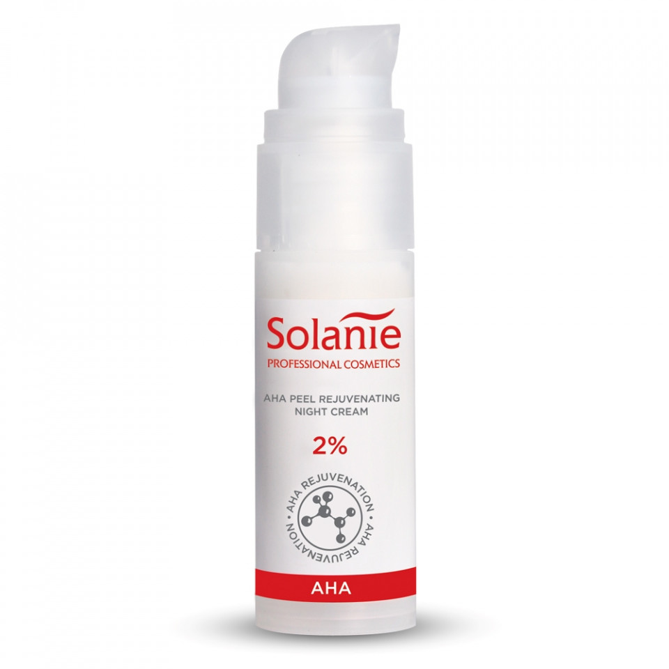Solanie Crema de noapte exfolianta cu acid alfa hidroxilic 2% AHA 30ml 30ml imagine noua marillys.ro