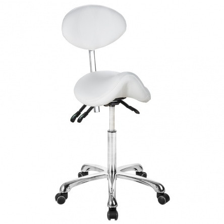 Taburet cosmetic rotativ pentru salon cu sa si spatar PRO301025