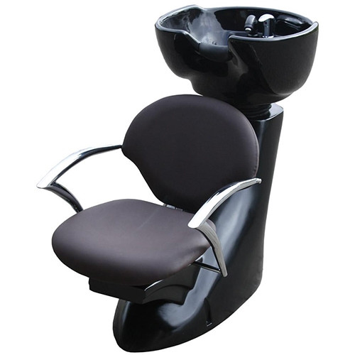 Unitate spalare coafor cu scaun negru si scafa din ceramica neagra PRO2201A Pro Echipamente imagine noua