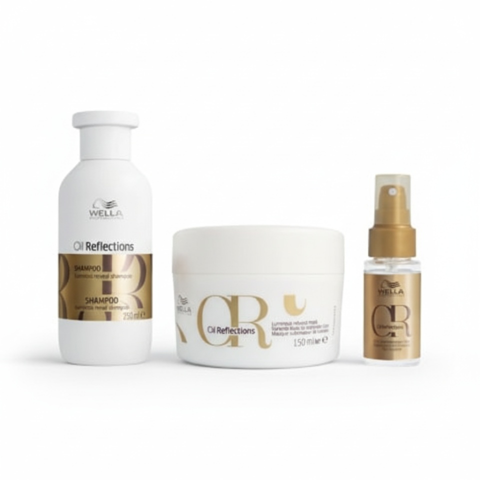 Wella Professionals Pachet Oil Reflections sampon pentru luminozitate 250 ml + Oil Reflections masca pentru luminozitate 150 ml + Oil Reflections