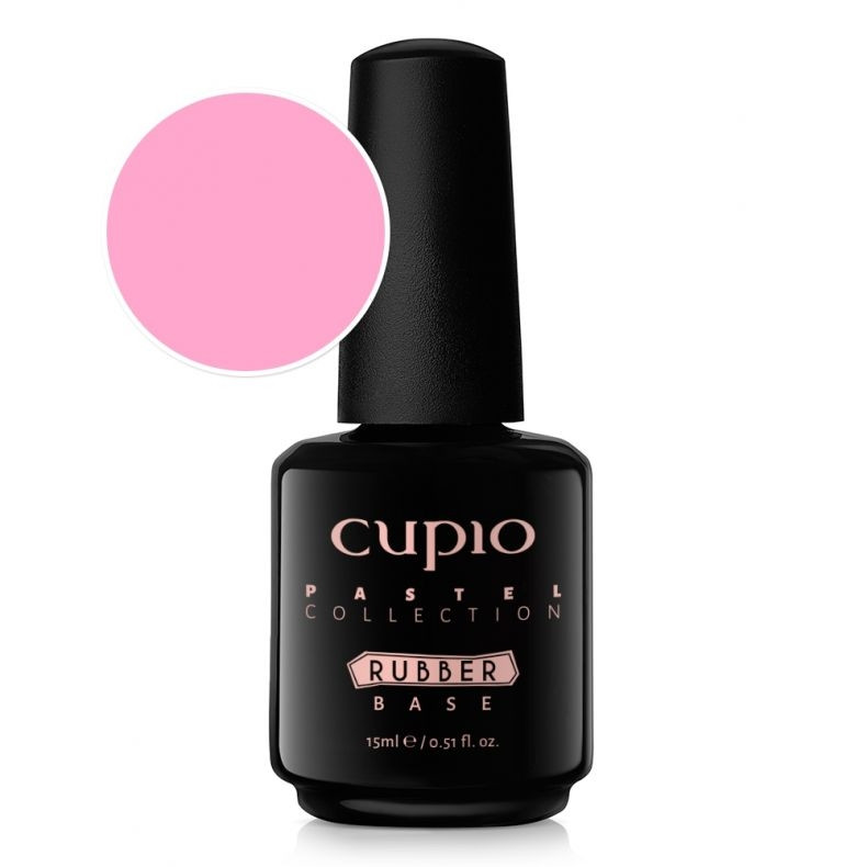 Cupio Oja semipermanenta Rubber Base Pastel Collection – Pink 15ml Cupio imagine noua