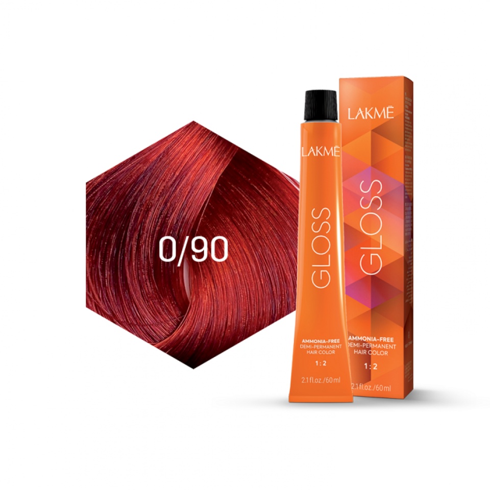 Lakme Vopsea de par demipermanenta 0/90 rosu Gloss 60ml