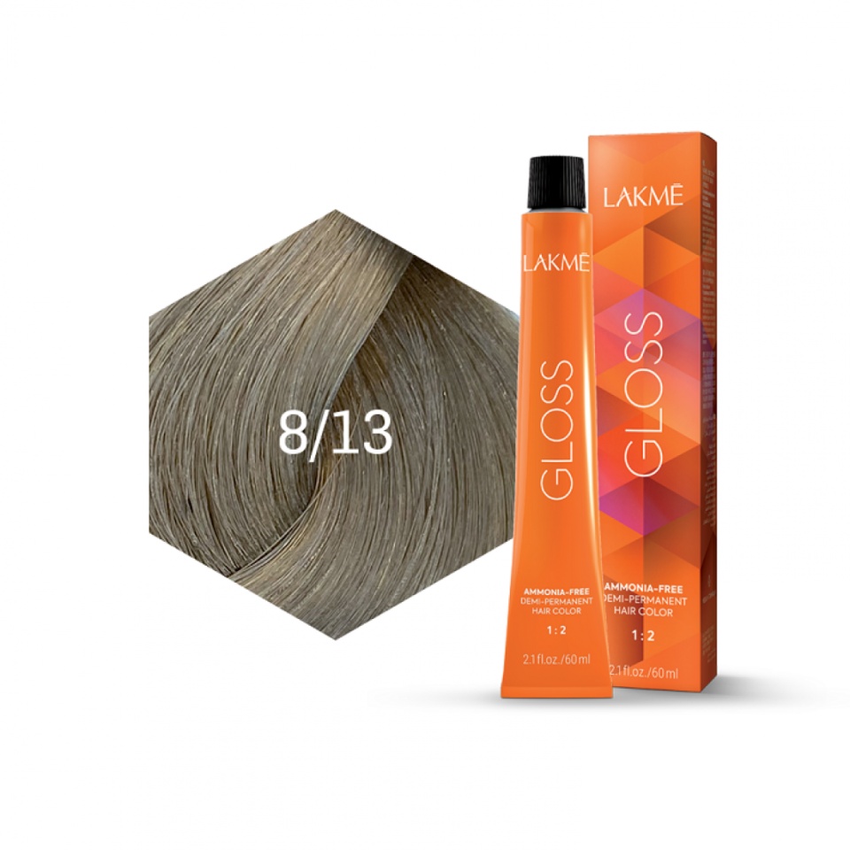 Lakme Vopsea de par demipermanenta 8/13 blond auriu cenusiu Gloss 60ml