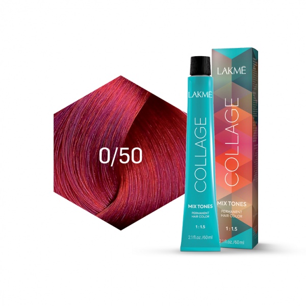 Lakme Vopsea de par permanenta 0/50 rosu Collage Mix Tone 60ml