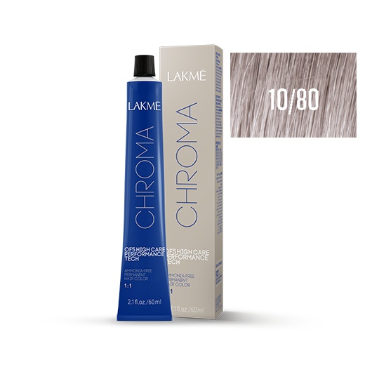 Lakme Vopsea permanenta fara amoniac 10/80 blond luminos perlat rece Chroma 60ml