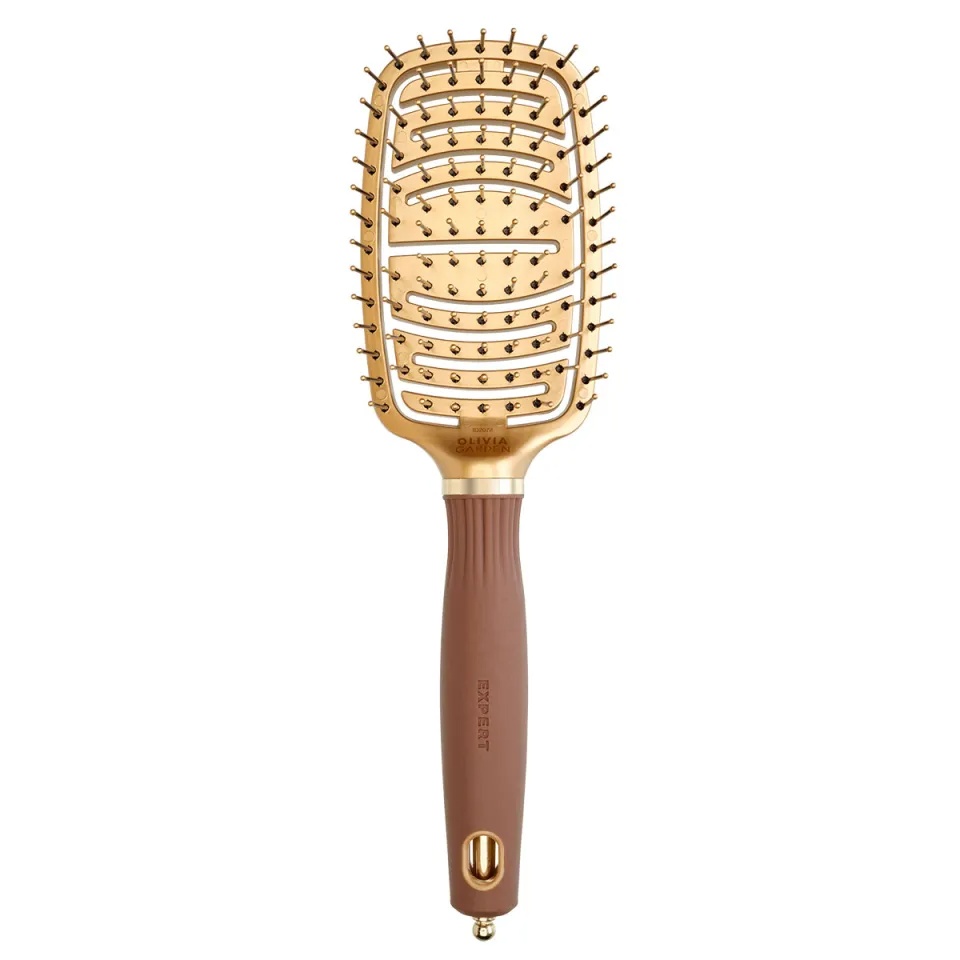 Olivia Garden Perie de par cu peri de nailon Expert Care Flex Gold&Brown