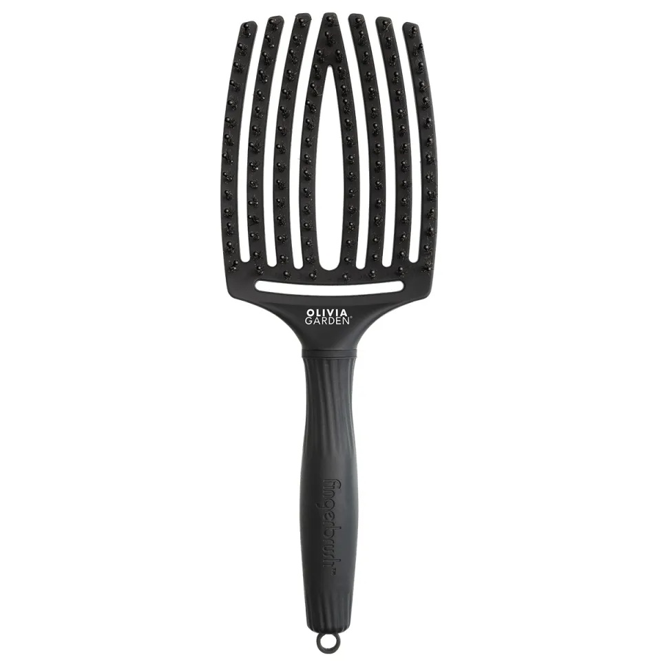 Olivia Garden Perie de par de mistret+nailon Finger Combo Black Large