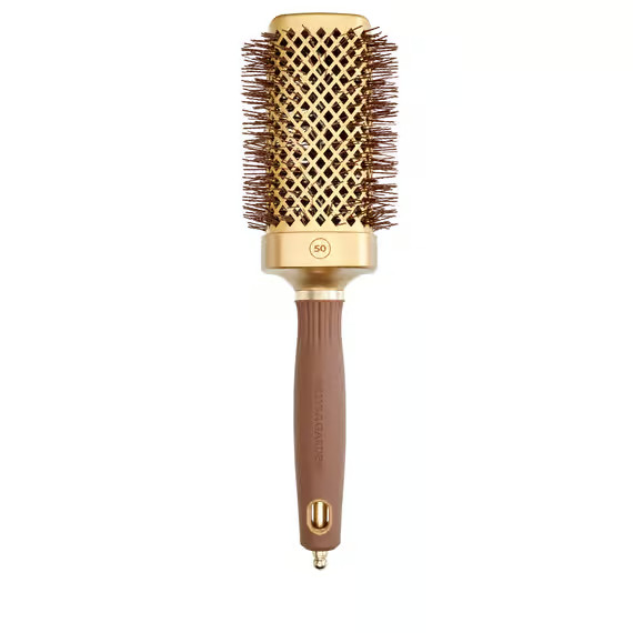 Olivia Garden Perie patrata pentru par 50mm Expert Blowout Straight Wavy Bristles Gold&Brown