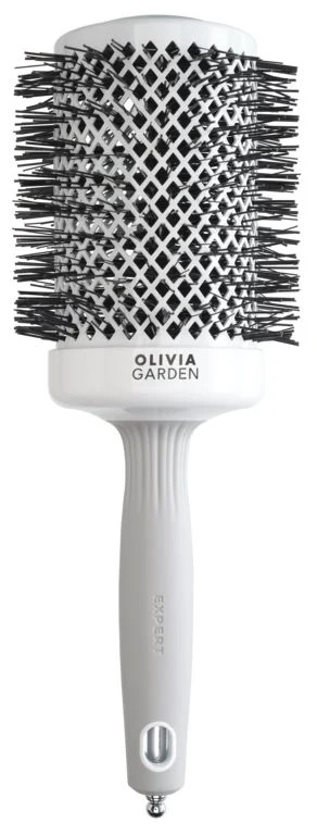 Olivia Garden Perie profesionala de par Expert Blowout Shine White&amp;Gray 65mm