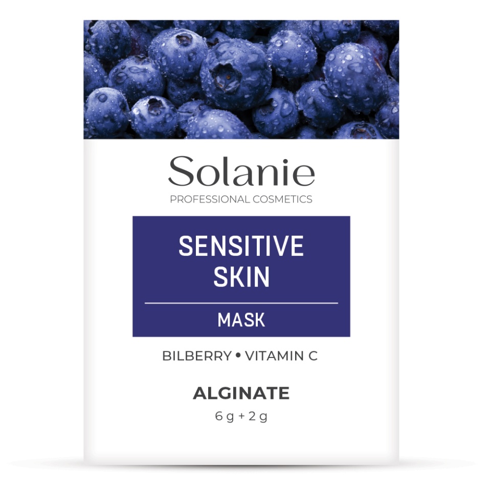 Solanie Masca alginata calmanta pentru fata cu afine Sensitive 8g