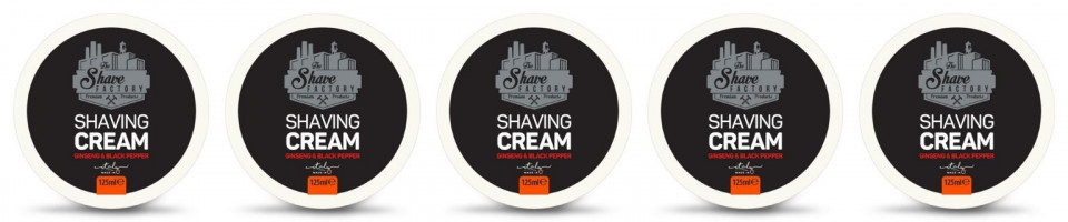 The Shave Factory Pachet 4+1 Crema de ras pentru barbati Ginseng&amp;Black Pepper 125ml