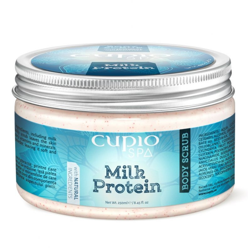 Cupio Body Scrub Organic Milk Protein 250ml 250ml imagine noua marillys.ro