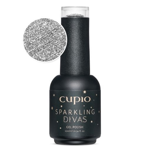 Cupio Oja semipermanenta Sparkling Divas Collection – Silver Clutch 10ml 10ml imagine noua marillys.ro