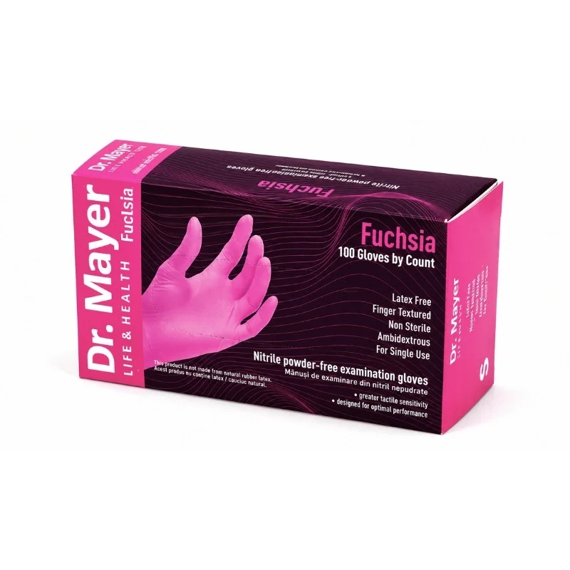 Dr. Mayer Manusi din nitril nepudrate roz S - Fuchsia 100buc
