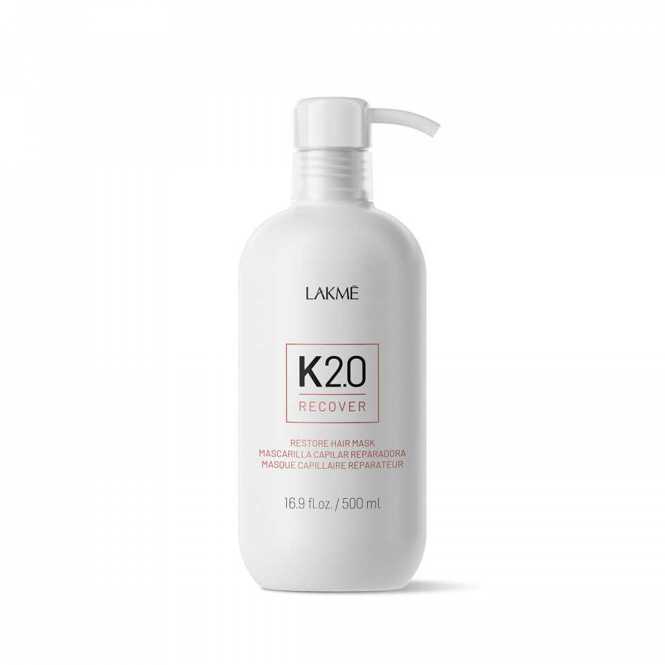 Lakme K2.0 Recover Restore Mask - Masca cu peptida K2.0 si acid hialuronic pentru regenerarea si repararea parului 500ml