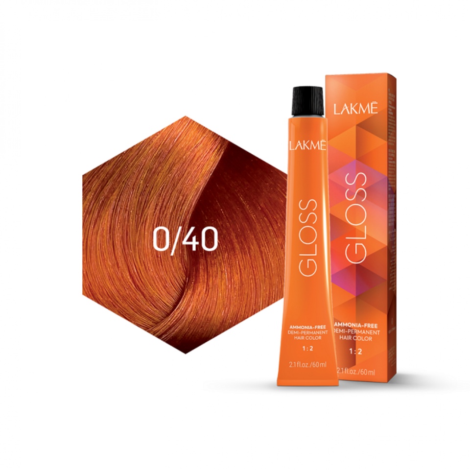 Lakme Vopsea de par demipermanenta 0/40 portocaliu Gloss 60ml