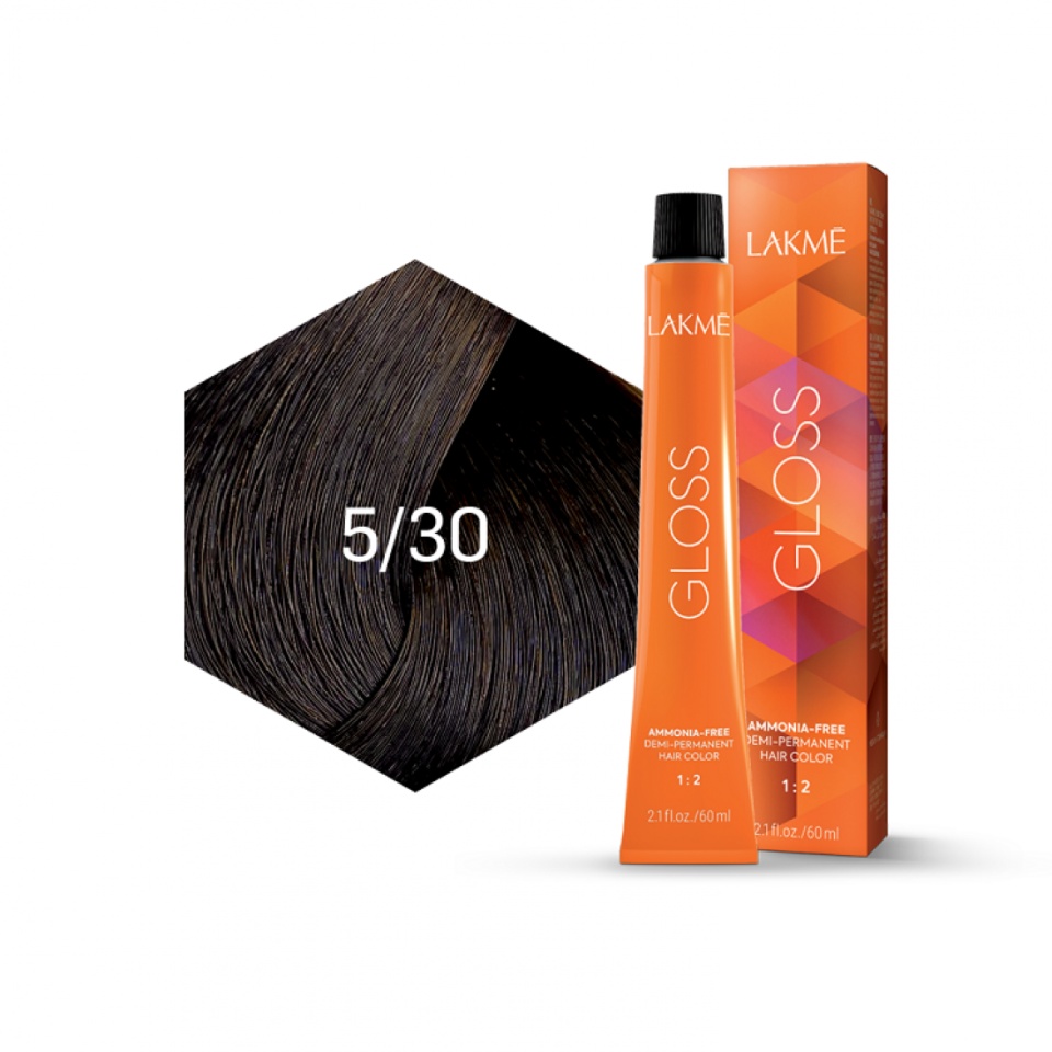 Lakme Vopsea de par demipermanenta 5/30 saten auriu Gloss 60ml