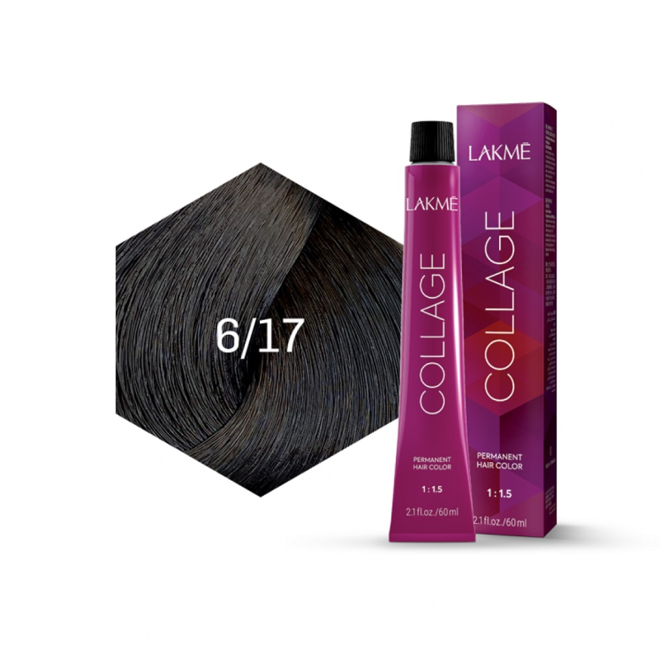 Lakme Vopsea de par permanenta 6/17 blond inchis cenusiu rece Collage 60ml