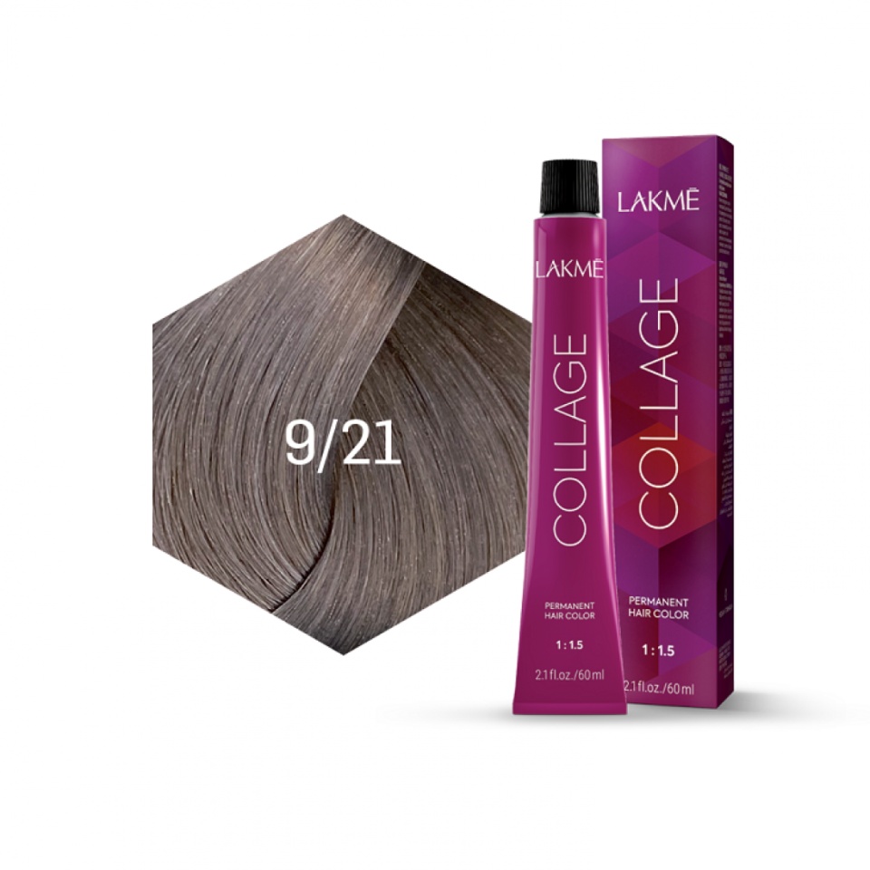 Lakme Vopsea de par permanenta 9/21 blond deschis cenusiu violet Collage 60ml