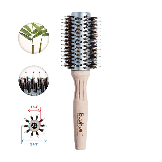 Olivia Garden EcoHair Combo - Perie ceramica profesionala cu peri de mistret si nailon 34mm