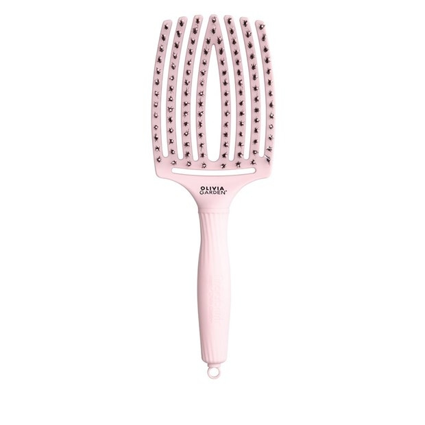 Olivia Garden Perie profesionala de par mare cu peri de mistret si nailon Finger Combo Large Pastel Pink