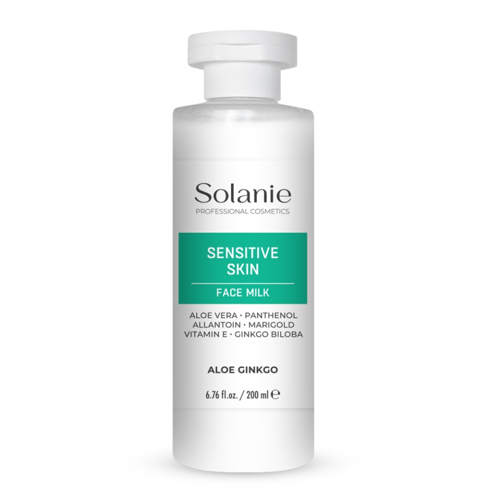 Solanie Lapte demachiant pentru ten sensibil Aloe Ginkgo 200ml