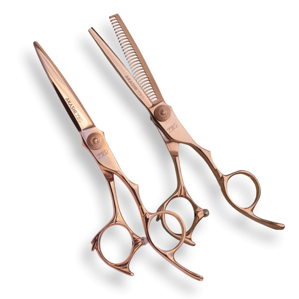 Akashi Set de foarfeci tuns+filat R55RG+RM60RG Super Cut Set 6/55