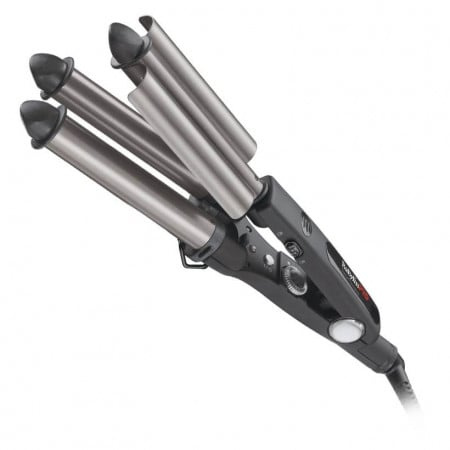 Babyliss Pro Ondulator profesional triplu pentru par Waver Titanium-Tourmaline 22/19/22mm ~ Resigilat