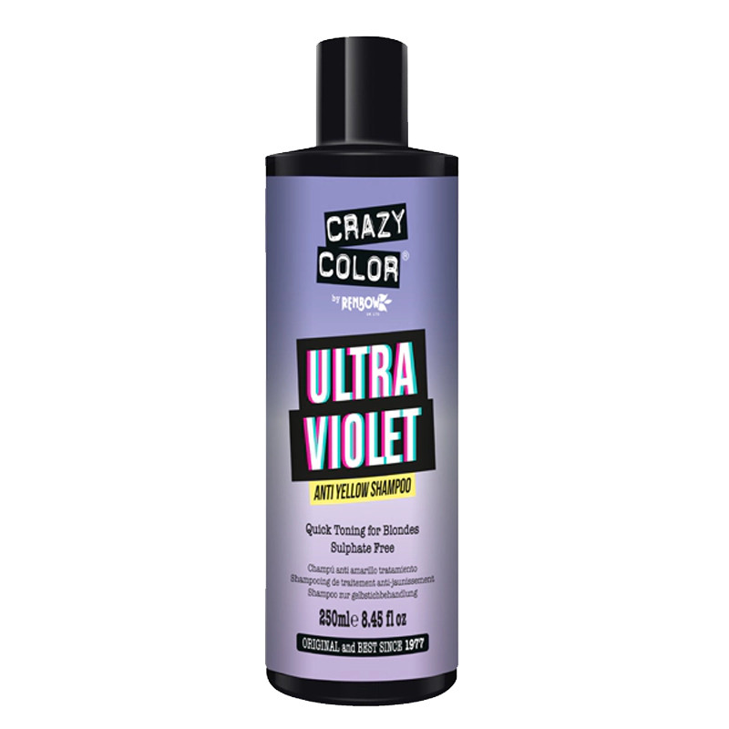 Crazy Color Sampon nutritiv cu pigmenti violeti pentru neutralizarea tonurilor de galben Ultraviolet No Yellow 250ml