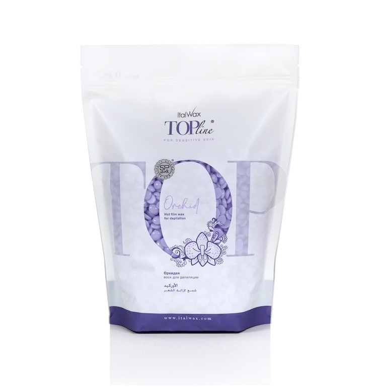 Italwax Ceara de epilat elastica pentru piele sensibila Top Line Orchid Film Wax 750g