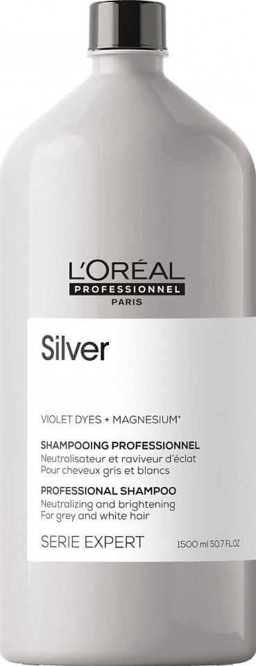 L&apos;Oreal Professionnel Sampon cu pigmenti violeti pentru par blond, grizonat, alb Silver 1500ml
