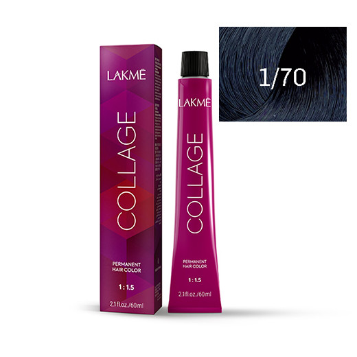 Lakme Collage Vopsea de par permanenta 1/70 negru albastrui 60ml