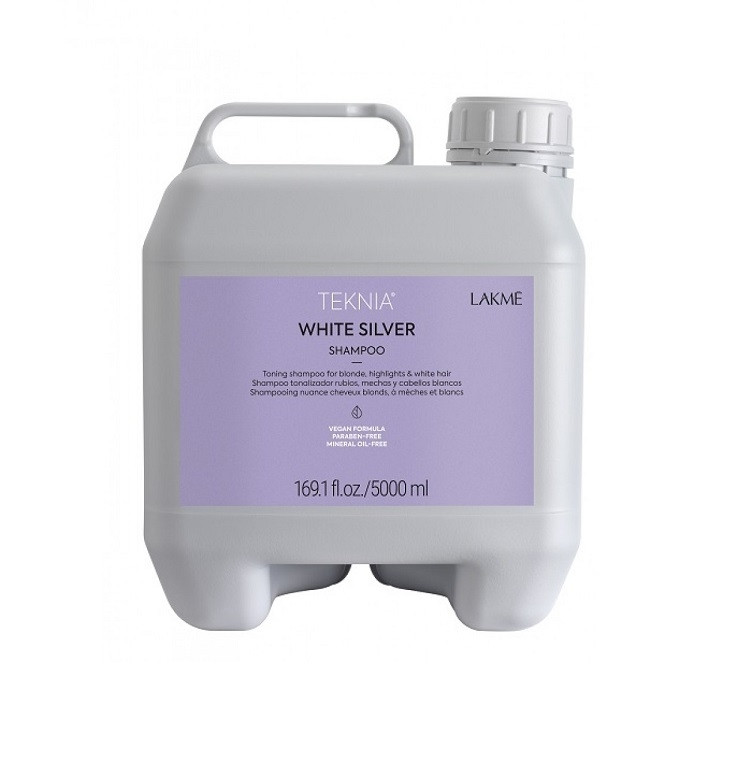 Lakme Teknia White Silver - Sampon neutralizare tonuri calde pentru par blond 5000ml