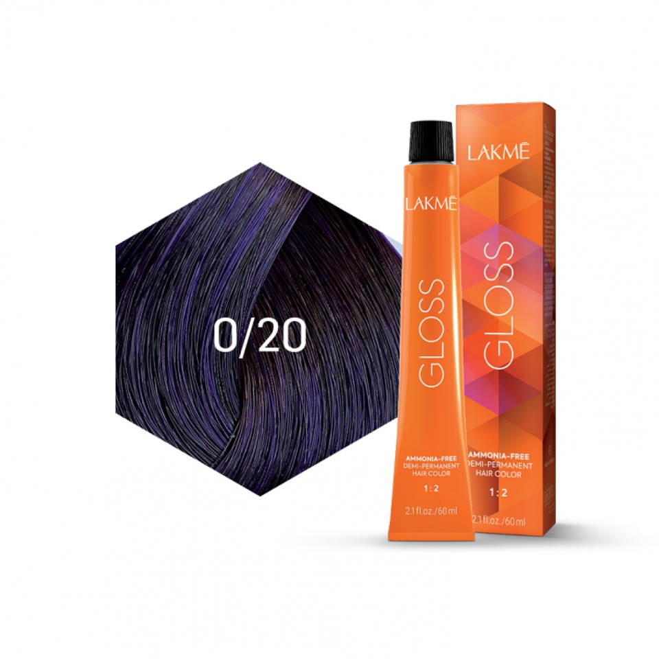 Lakme Vopsea de par demipermanenta 0/20 violet Gloss 60ml