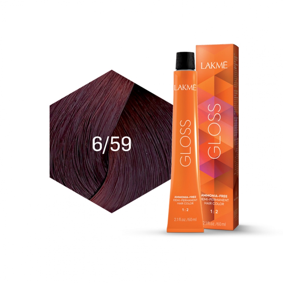 Lakme Vopsea de par demipermanenta 6/59 blond inchis mahon rosu Gloss 60ml