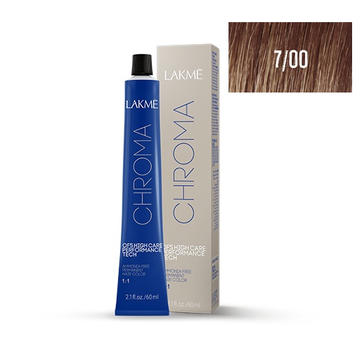 Lakme Vopsea permanenta fara amoniac 7/00 blond mediu natural Chroma 60ml
