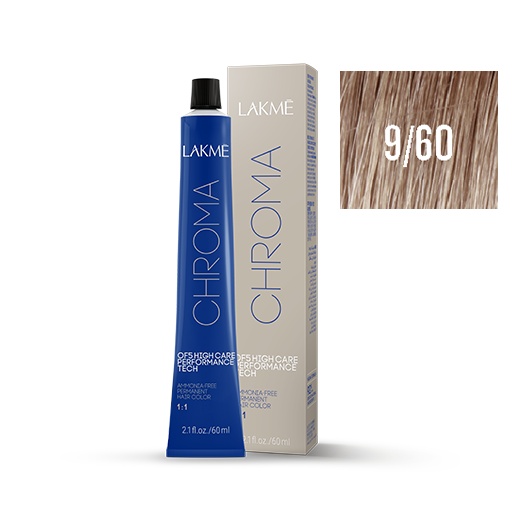 Lakme Vopsea permanenta fara amoniac 9/60 blond foarte deschis castaniu Chroma 60ml