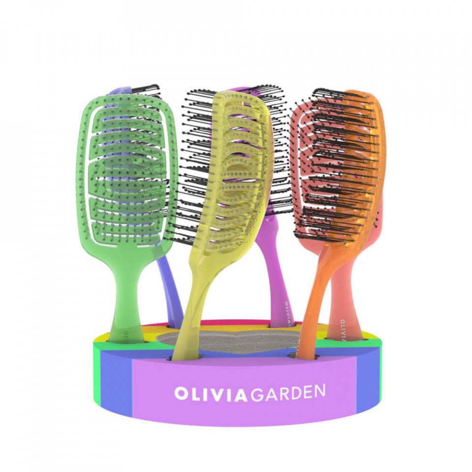 Olivia Garden Display cu 6 perii pentru descurcarea parului iDetangle Pride 2022