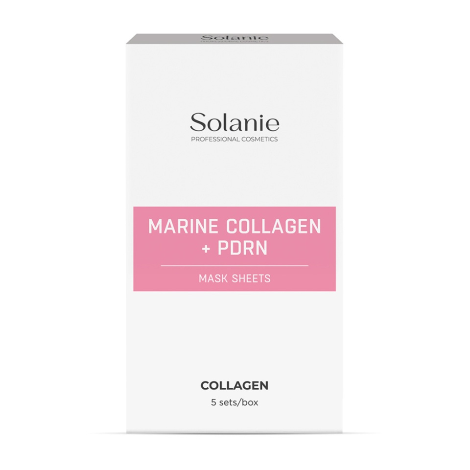 Solanie Set foite cu colagen marin si PDRN pentru fata si gat 5buc